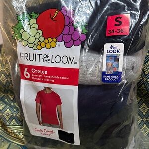Fruit of the Loom Crew T-Shirt Pack - Black, Gray, Navy, Blue